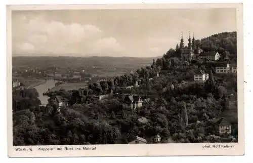 [Ansichtskarte] 8700 WÜRZBURG, Käppele, Blick ins Maintal, Sonderstempel "Deutscher Studententag 1939". 