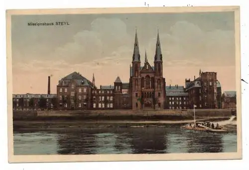[Ansichtskarte] NL - LIMBURG - VENLO - STEYL, Missionshaus St. Michael, Maasfähre. 