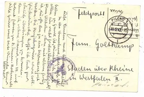 OSTPREUSSEN - PILLAU / BALTIJSK, Postgeschichte, Feldpost 1942, Marineartillerie
