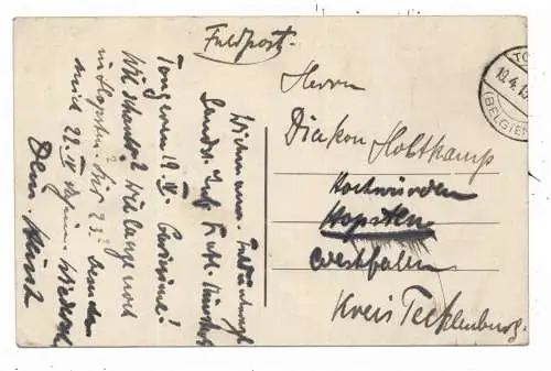 [Ansichtskarte] B 4000 LÜTTICH / LIEGE, 1. Weltkrieg, Cathedrale, Kiosk, Pissoir, Uhr, 1915, Feldpost. 