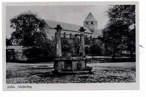 [Ansichtskarte] 6300 GIESSEN, Schiffenberg, Klosterkirche mit Brunnen. 
