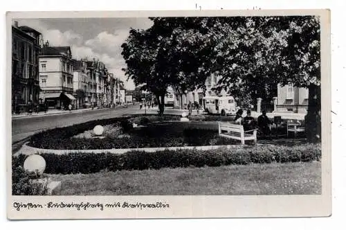 [Ansichtskarte] 6300 GIESSEN, Ludwigsplatz, Omnibus, 1942, Verlag Weinert. 