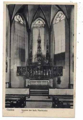 [Ansichtskarte] 6300 GIESSEN, Katholische Pfarrkirche, Innenansicht, Altar. 