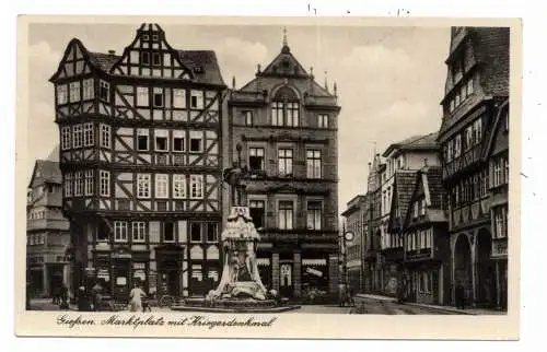 [Ansichtskarte] 6300 GIESSEN, Marktplatz mit Kriegerdenkmal. 