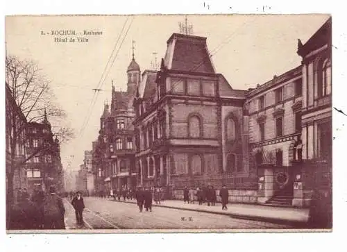 [Ansichtskarte] 4630 BOCHUM, Rathaus, belebte Szene, 20er Jahre. 