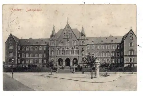 [Ansichtskarte] 5100 AACHEN, Justizgebäude, Litfaßsäule, 1906, Verlag Stengel. 