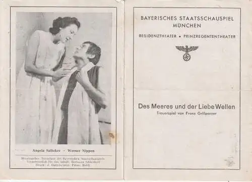 [Ansichtskarte] 8000 MÜNCHEN, Bayerisches Staatsschauspiel, 3 Programmhefte 1943, altersbedingte Erhaltung. 