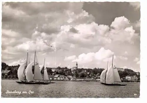 8130 STARNBERG, Segelschiffe vor Starnberg, 1958