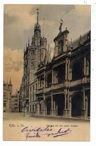 5000 KÖLN, Rathaus mit den neuen Statuen, Phänomen Künstlerkarte Nr. 6, Verlag Hölzermann, 1905