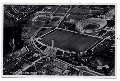 [Ansichtskarte] OLYMPIA BERLIN 1936, Reichssportfeld, Luftaufnahme. 