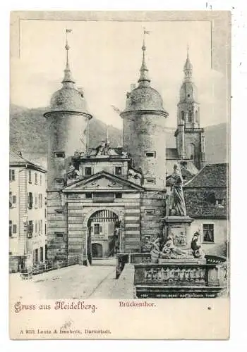 [Ansichtskarte] 6900 HEIDELBERG, Brückenthor, ca. 1900. 