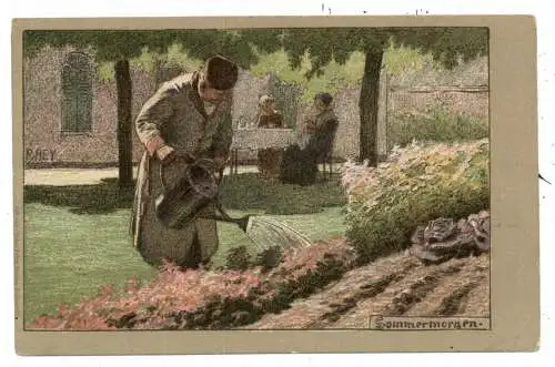 [Ansichtskarte] KÜNSTLER / ARTIST - PAUL HEY, Lithographie, "Sommermorgen". 