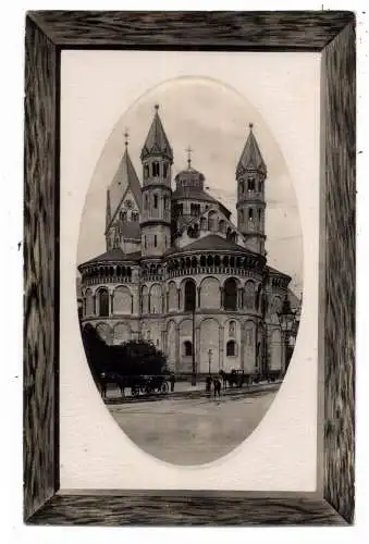 5000 KÖLN, KIRCHEN, Apostelnkirche im Passepartout - Rahmen, Droschken, Verlag Becker