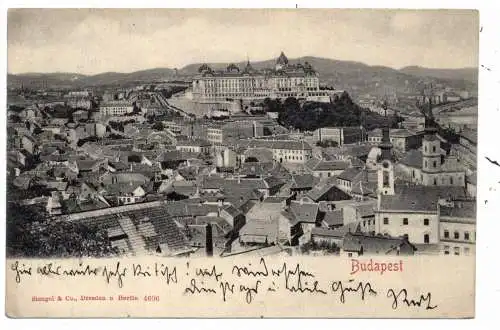 [Ansichtskarte] H 1000 BUDAPEST, Panorama, 1903, Verlag Stengel. 