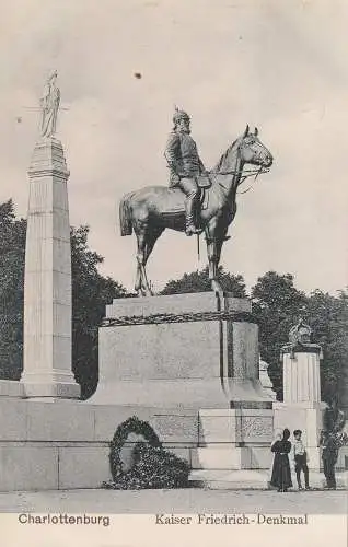 1000 BERLIN - CHARLOTTENBURG, Kaiser Friedrich - Denkmal, 1909, Verlag Goldiner