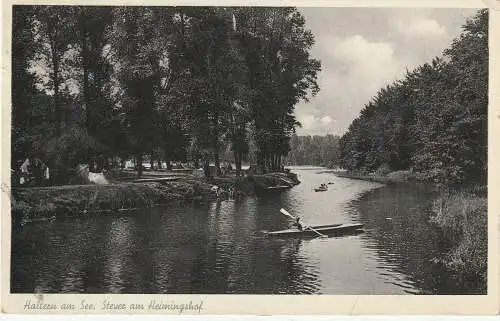 [Ansichtskarte] 4358 HALTERN, Campingplatz Heimingshof, Wassersport, 1955. 