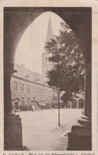 [Ansichtskarte] 4050 MÖNCHENGLADBACH, Abteihof, Münsterkirche, 1919. 