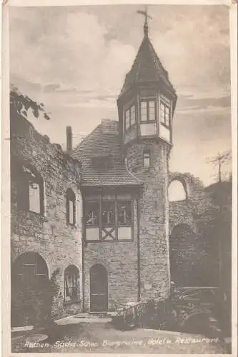 [Ansichtskarte] 0-8234 KURORT RATHEN, Burgruine, Hotel und Restaurant, Verlag Gräfe - Dresden. 