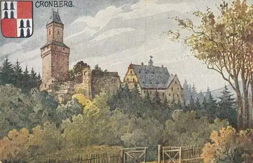 [Ansichtskarte] 6242 KRONBERG, Schloß, Künstler - Karte Georg Rothgeb, 1919. 