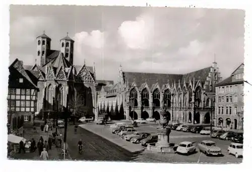 [Ansichtskarte] 3300 BRAUNSCHWEIG, Altstadtmarkt, Oldtimer, 1960. 