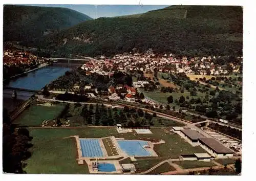 [Ansichtskarte] 6903 NECKARGEMÜND, Schwimmbad, Luftaufnahme. 
