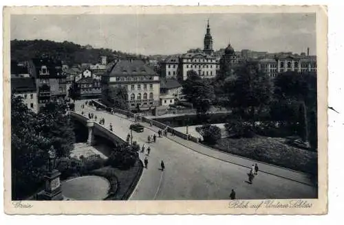 [Ansichtskarte] 0-6600 GREIZ, Blick auf das untere Schloß, Verlag Heyer. 