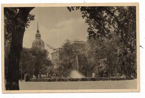 [Ansichtskarte] 6100 DARMSTADT, Herrngarten mit Springbrunnen und Museum, Verlag Lautz. 