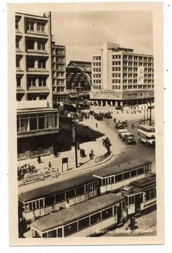 [Ansichtskarte] 1000 BERLIN, Alexanderplatz, Strassenbahnen, 1955, Verlag Photochemie. 