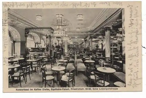 [Ansichtskarte] 1000 BERLIN, Cafe Zielka, Friedrichstrasse, 1918. 