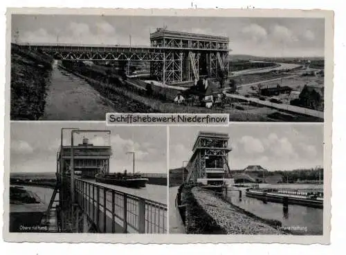 [Ansichtskarte] 0-1301NIEDERFINOW, Schiffshebewerk, 3 Ansichten 1942. 