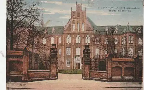[Ansichtskarte] 4630 BOCHUM, Elisabeth Krankenhaus, 20er Jahre. 