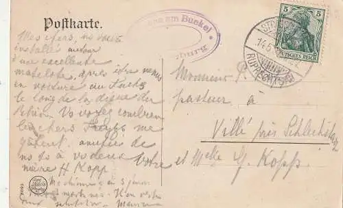 [Ansichtskarte] F 67000 STRASSBURG  - RUPPRECHTSAU, Restaurant "Fuchs am Buckel", 1907. 