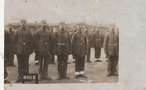 B 4750 BÜTGENBACH - ELSENBORN, Lager / Soldaten, Photo AK, Einriss, 1915