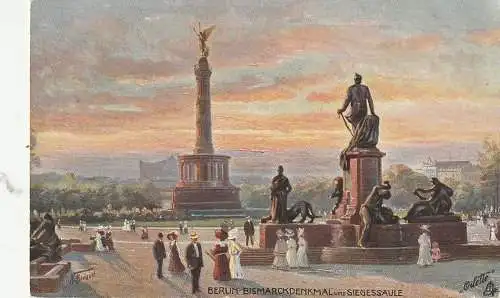 1000 BERLIN - TIERGARTEN, Bismarck - Denkmal und Siegessäule, TUCK - Oilette