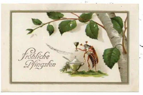 PFINGSTEN / PENTECOST / PENTECOTE - Spatzen auf einem blühenden Baum, 1928