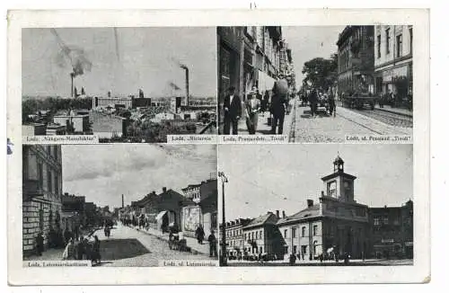 [Ansichtskarte] PL 90-001 LODZ / LODSCH, 4 Ansichten, 1939, deutsche Feldpost. 