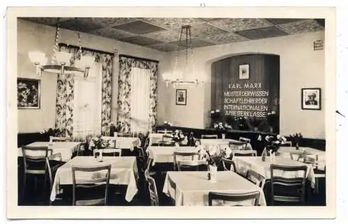 0-9335 SEIFFEN, Ferienheim der Gewerkschaften "Berghof", Speisesaal, 1954