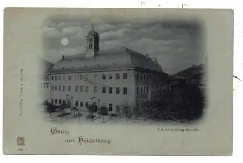 [Ansichtskarte] 6900 HEIDELBERG, Universität, Mondschein - Karte, ca. 1900. 