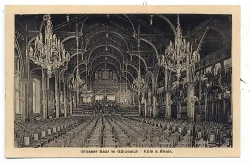 [Ansichtskarte] 5000 KÖLN, GÜRZENICH, Großer Saal. 1929. 