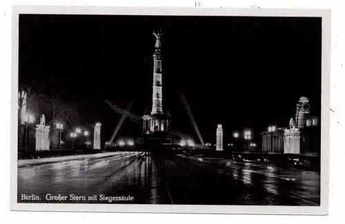 1000 BERLIN - TIERGARTEN, Großer Stern mit Siegessäule bei Nacht, NS - Propaganda
