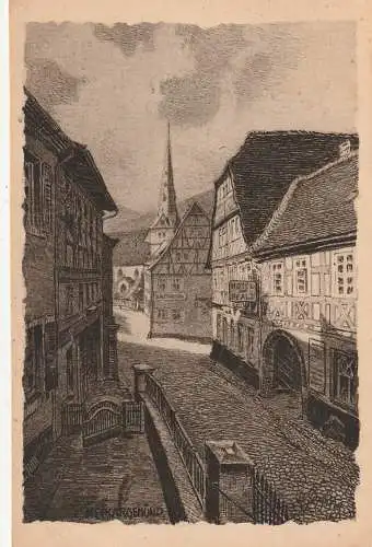 [Ansichtskarte] 6903 NECKARGEMÜND, Strassenpartie an der evangelischen Kirche. 