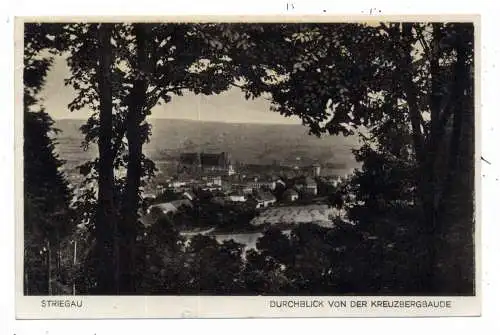 [Ansichtskarte] NIEDER - SCHLESIEN, STRIEGAU / STRZEGOM, Blick von der Kreuzbergbaude, 1935, Verlag Vogdt. 