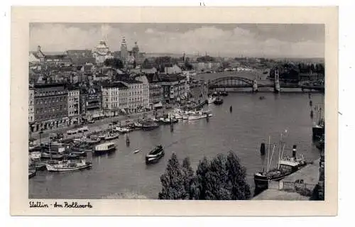 [Ansichtskarte] POMMERN - STETTIN / SZCZECIN, Am Bollwerk, Verlag Schöning. 