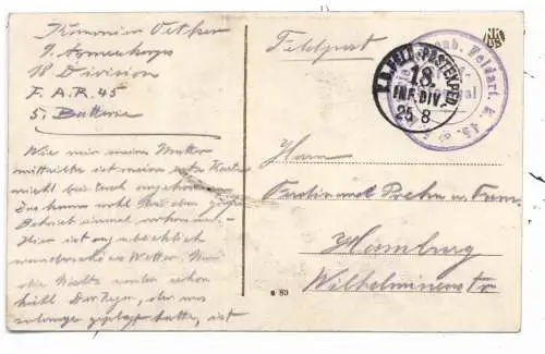 F 02300 CHAUNY, 1.Weltkrieg, Deutsche Soldaten am Oisewehr, Feldpost - Feldartillerie