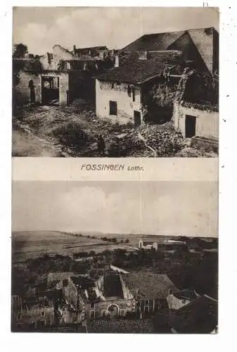 F 57590 FOSSINGEN / FOSSIEUX, 1. Weltkrieg Zerstörungen, deutsche Feldpost - Flieger Abteilung 12