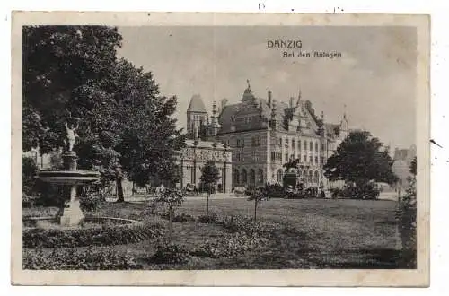 [Ansichtskarte] DANZIG, Bei den Anlagen, 1918, Feldpost, Festungslazarett, Hilfslazarett Schützenhaus. 