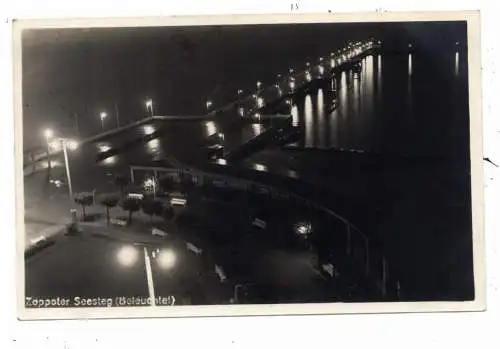 [Ansichtskarte] DANZIG - ZOPPOT, Seesteg bei Nacht. 