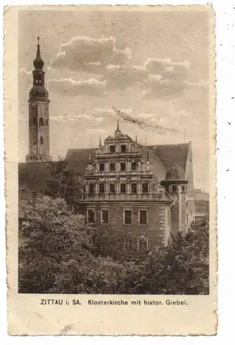 [Ansichtskarte] 0-8800 ZITTAU, Klosterkirche mit historischem Giebel, 1928, Verlag Göhl. 