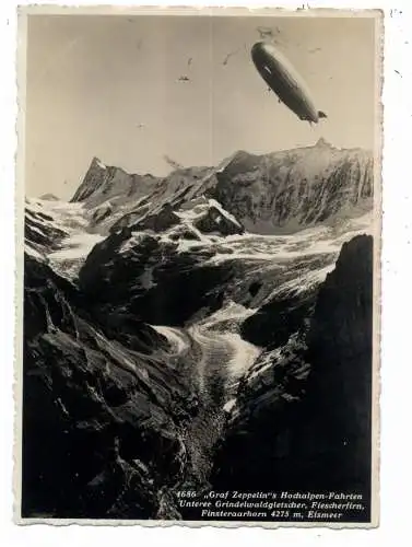 [Ansichtskarte] CH 3818 GRINDELWALD BE, "GRAF ZEPPELIN" über dem Grindelwaldgletscher, ca. 1929/30. 