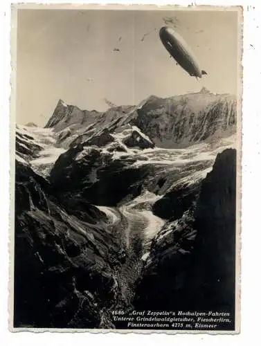 [Ansichtskarte] CH 3818 GRINDELWALD BE, Luftschiff "GRAF ZEPPELIN" über dem Grindelwaldgletscher, ca. 1929/30. 
